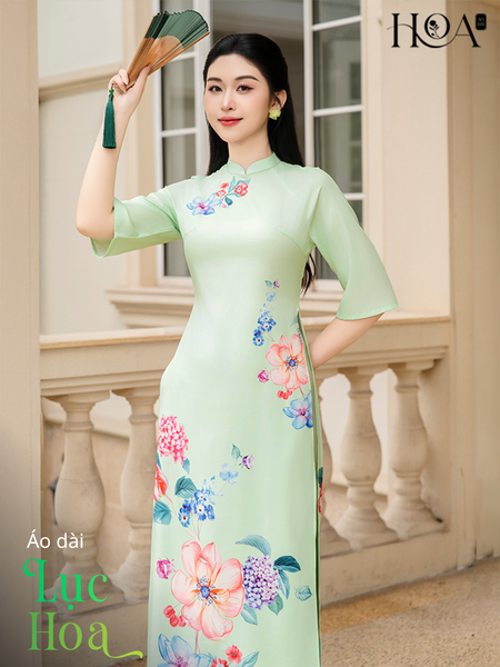 Set áo dài cách tân nữ HOA Lục Hoa