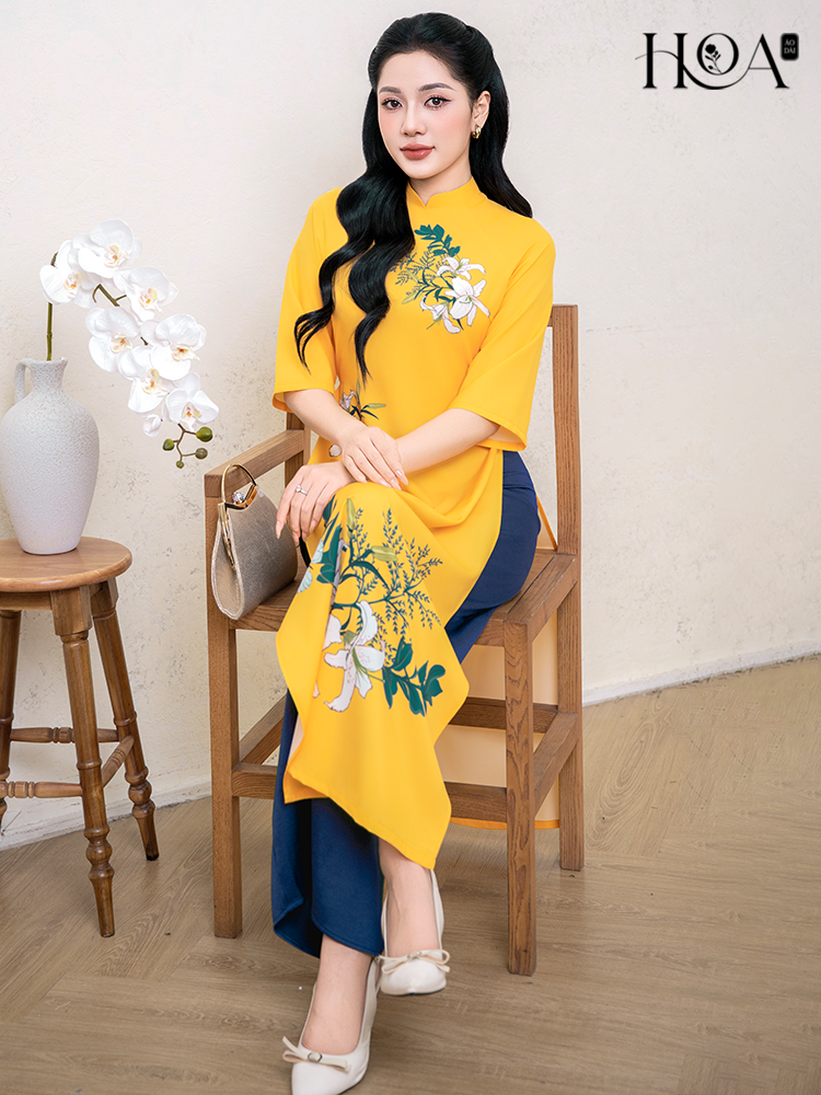 Set áo dài cách tân nữ HOA Linh Ly 2