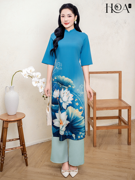 Set áo dài cách tân nữ HOA Ngọc Trân 2
