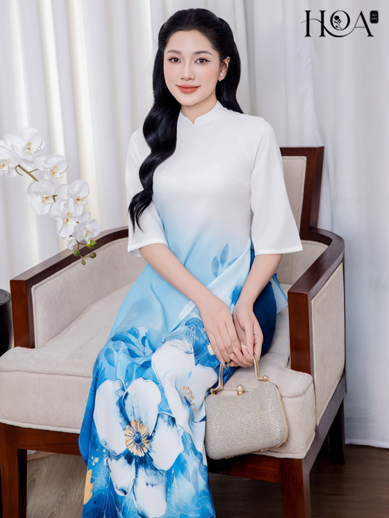 Set áo dài cách tân nữ HOA Tường Lam 2