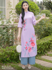 Set áo dài cách tân nữ HOA Mẫu Đơn