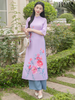 Set áo dài cách tân nữ HOA Mẫu Đơn