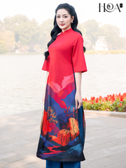 Set áo dài cách tân nữ HOA Hạ Châu 2