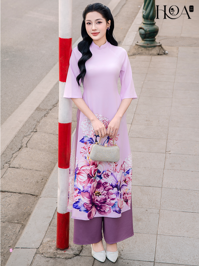 Set áo dài cách tân nữ HOA Quỳnh Châu