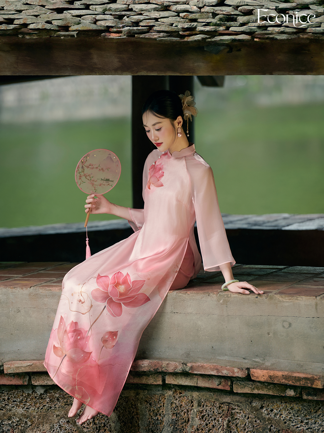 Set áo dài cách tân nữ Econice Yên Châu