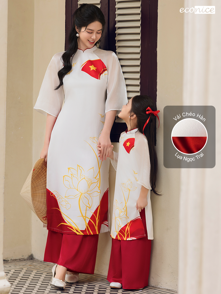 Áo dài cách tân bé gái Econice Lạc Việt