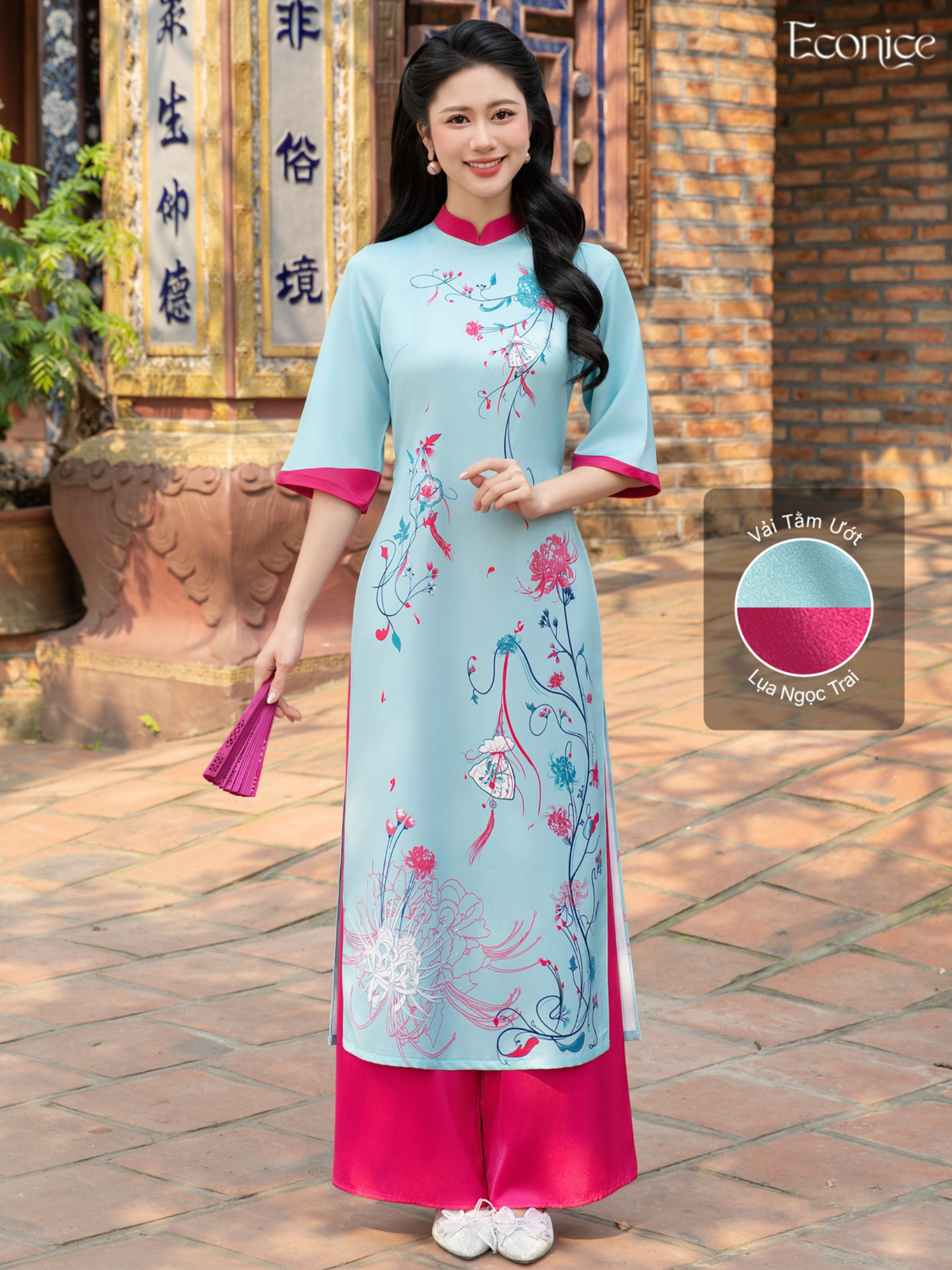 Set áo dài cách tân nữ Econice Trúc Nguyệt