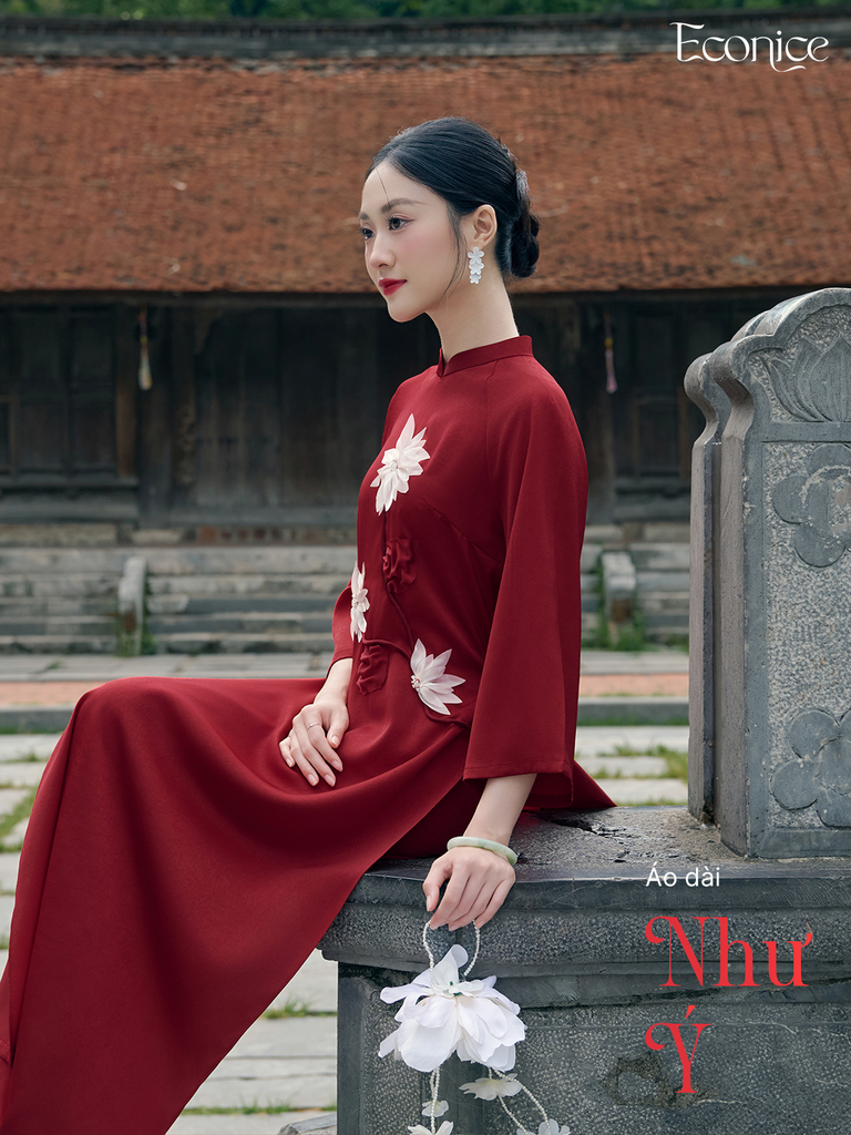 Set áo dài cách tân nữ đính kết Econice Như Ý