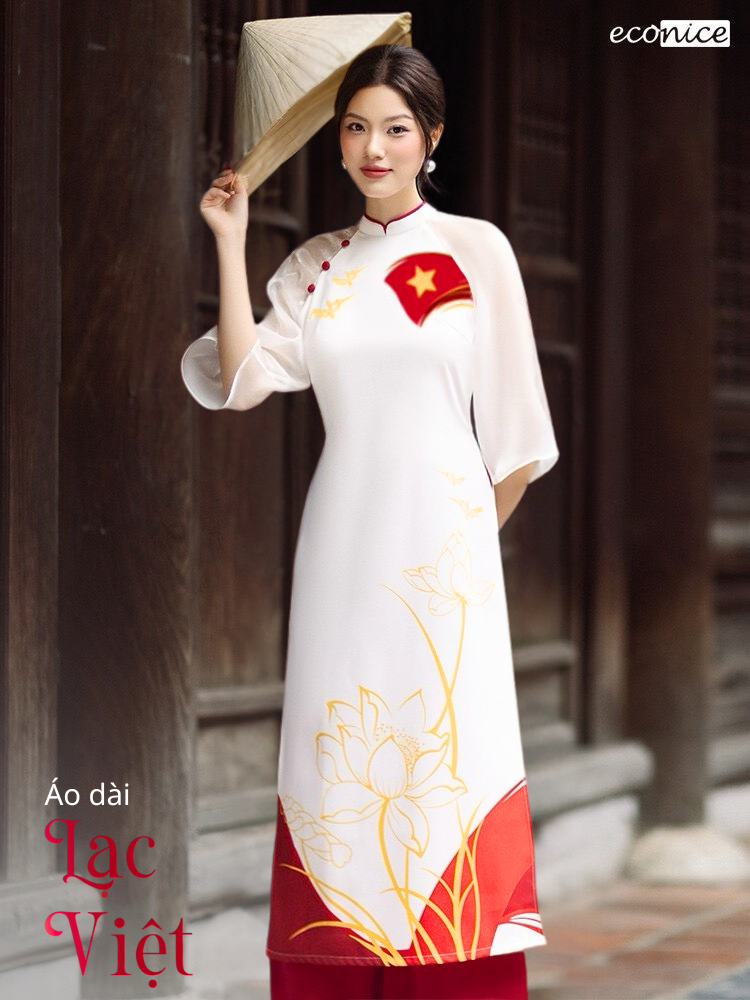 Set áo dài cách tân nữ Econice Lạc Việt