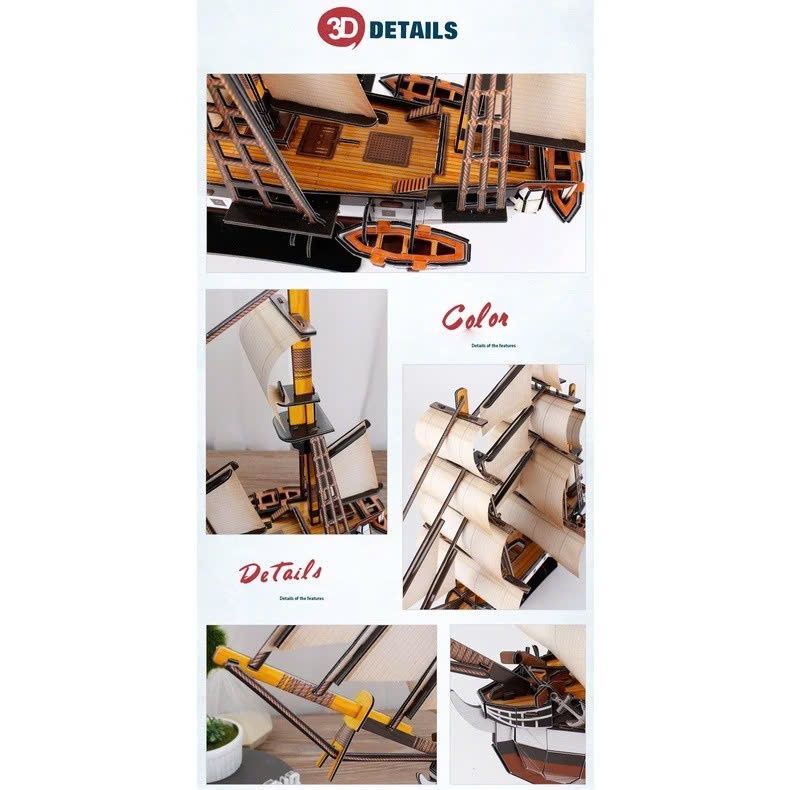  Đồ chơi Cubic Fun - Xếp hình 3D - HMS Beagle T4027H 