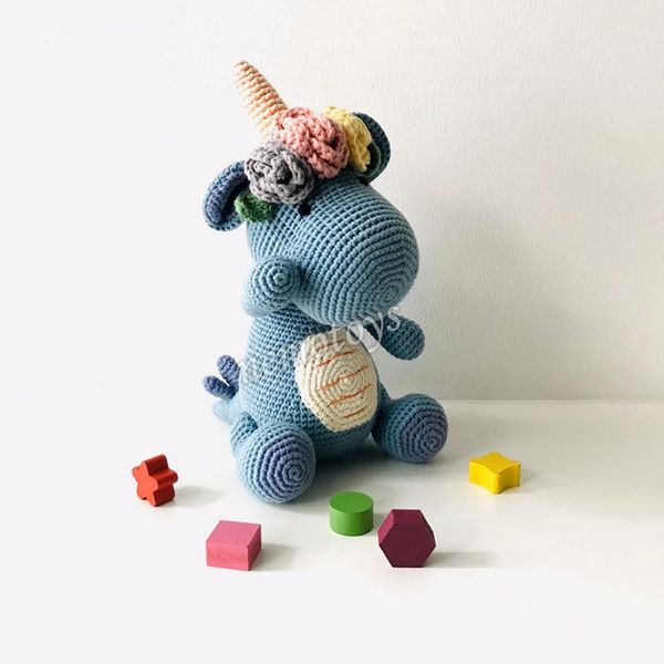  RỒNG XANH (30cm) - Thú bông bằng len handmade, Thú len nhồi bông Amigurumi 