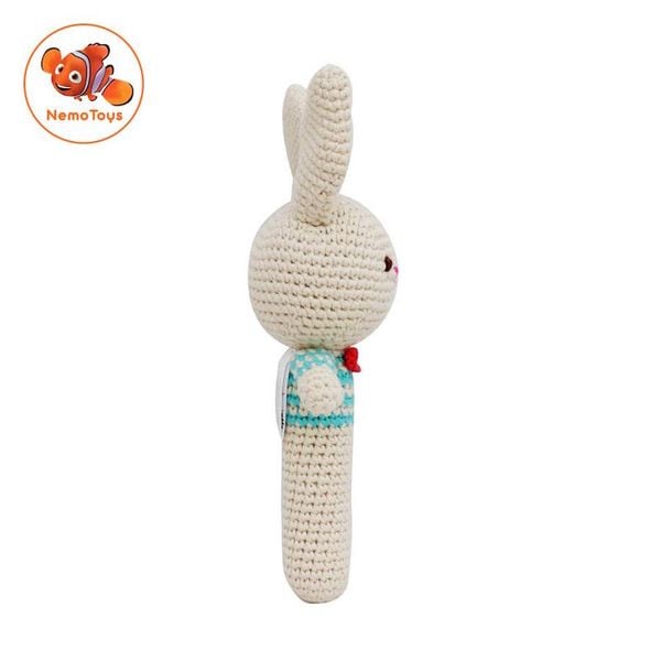  Gậy Lục Lạc Thỏ Trai - Đồ chơi len Handmade 