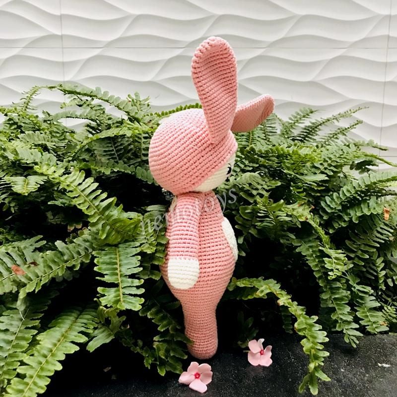  Thỏ Hồng Tim - Thú len Amigurumi Handmade – Thú Bông Len Dễ Thương Decor / Quà Tặng – Nemo Handmade - Len Móc Thú 
