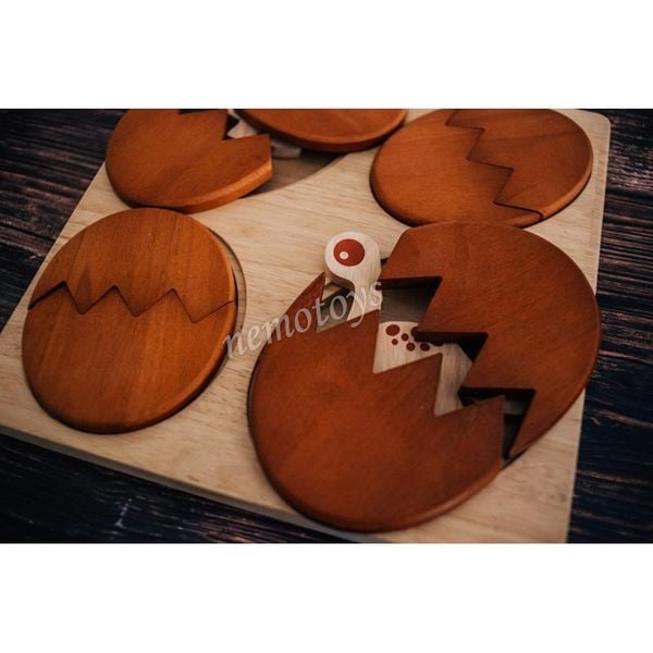  Đồ chơi gỗ xuất khẩu - Ghép hình trứng khủng long 