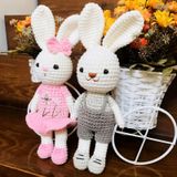 THỎ NHÍ - 26CM - Thú bông bằng len handmade, Thú len nhồi bông Amigurumi, Búp bê len handmade cao cấp NemoToys 