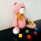 GẤU POOH HỒNG – Thú bông bằng len – Thú len nhồi bông Amigurumi – NemoToys NemoHandmade 