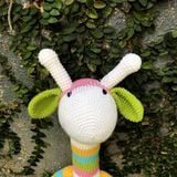  HƯƠU CAO CỔ 7 SẮC CẦU VỒNG COU COU - 70 CM - Thú bông bằng len handmade, Thú len nhồi bông Amigurumi, Búp bê len handmade cao cấp NemoToys 