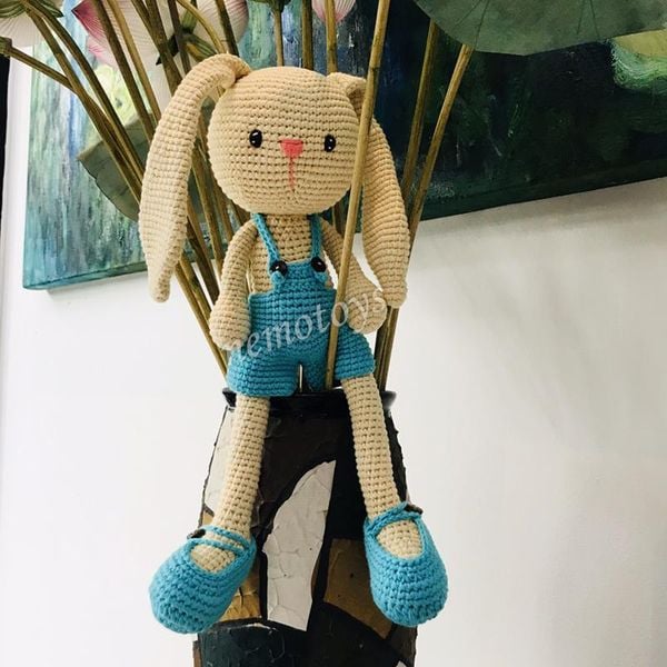  THỎ CON TINH NGHỊCH - Thú bông bằng len – Thú len nhồi bông Amigurumi – NemoToys NemoHandmade 