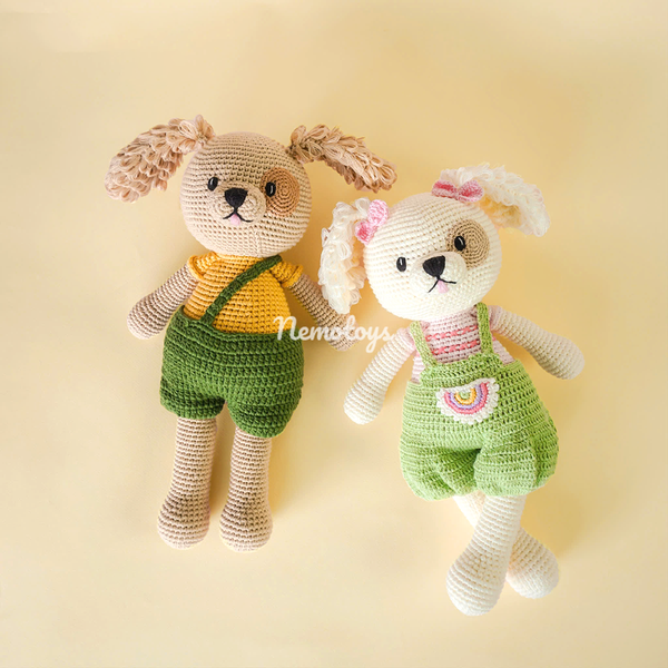  CHÓ BOBBY - PHIÊN BẢN BÉ TRAI - Thú bông bằng len – Thú len nhồi bông Amigurumi – NemoToys NemoHandmade 