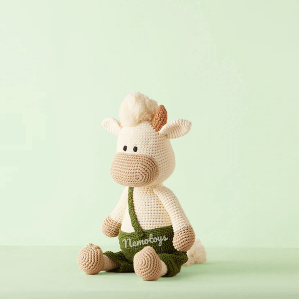  TRÂU HIỀN LÀNH - PHIÊN BẢN XANH LÁ - Thú bông bằng len – Thú len nhồi bông Amigurumi – NemoToys NemoHandmade 