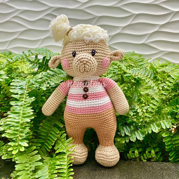  CỪU ÁO SỌC - 33CM - Thú bông bằng len handmade, Thú len Amigurumi, Búp bê len handmade 