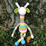  HƯƠU CAO CỔ 7 SẮC CẦU VỒNG COU COU - 70 CM - Thú bông bằng len handmade, Thú len nhồi bông Amigurumi, Búp bê len handmade cao cấp NemoToys 
