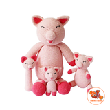  Thú len Handmade - Heo Mẹ Bồng Con Pinky Pig And Baby Pig 