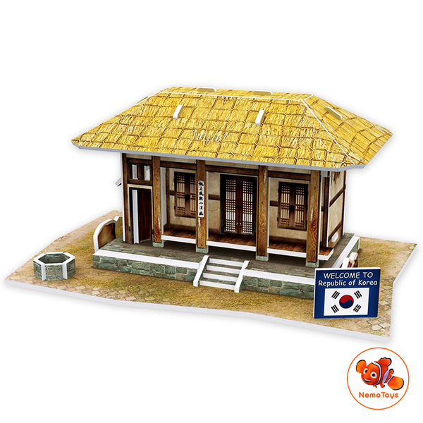  Mô hình giấy 3D CubicFun - Bộ nhà truyền thống Hàn Quốc - Thatched house -W3160h 