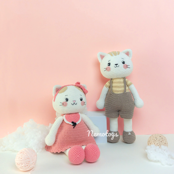 MÈO TINH KHÔI - PHIÊN BẢN BÉ TRAI - Thú bông bằng len – Thú len nhồi bông Amigurumi – NemoToys NemoHandmade 