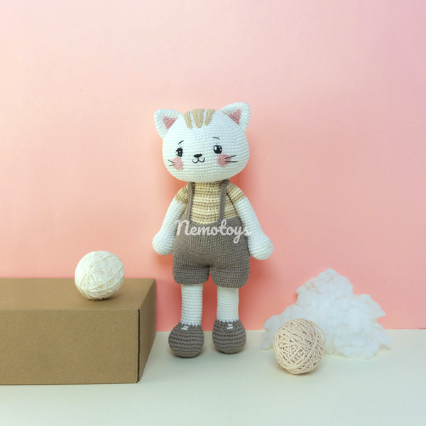  MÈO TINH KHÔI - PHIÊN BẢN BÉ TRAI - Thú bông bằng len – Thú len nhồi bông Amigurumi – NemoToys NemoHandmade 