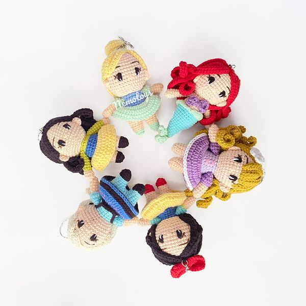  Công chúa Disney - Móc khóa bằng len 