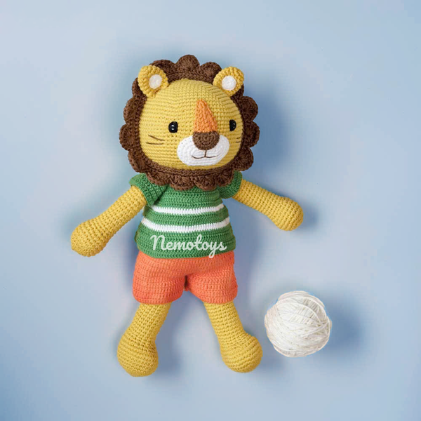 SƯ TỬ NGỘ NGHĨNH - Thú bông bằng len – Thú len nhồi bông Amigurumi – NemoToys NemoHandmade 