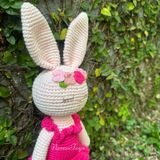  THỎ HỒNG SEN - Thú bông bằng len – Thú len nhồi bông Amigurumi – NemoToys NemoHandmade 