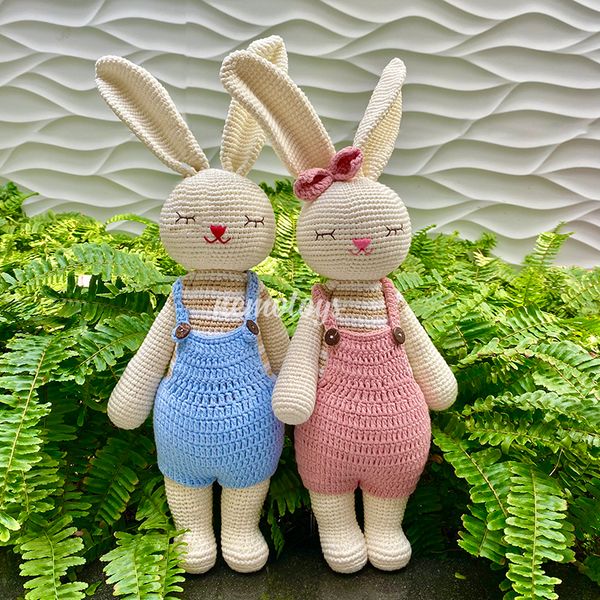  THỎ LALA - Thú bông bằng len handmade, Thú len Amigurumi, Búp bê len handmade 