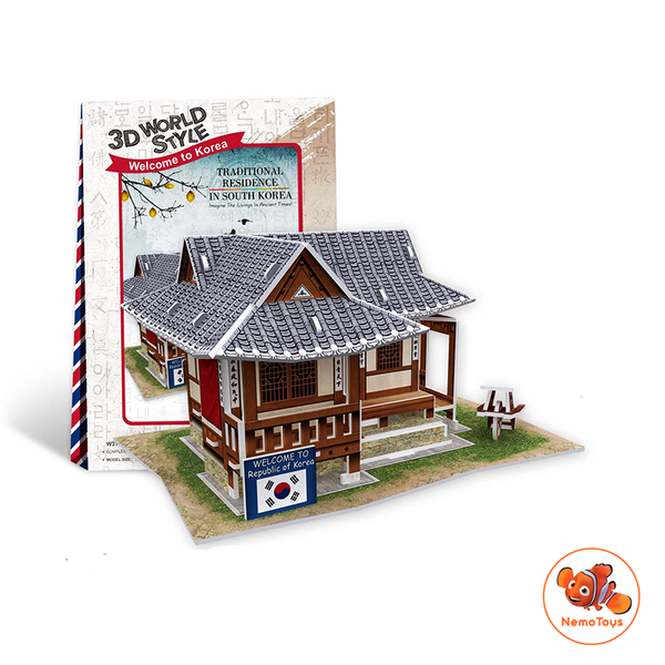  Mô hình giấy 3D CubicFun - Bộ nhà truyền thống Hàn Quốc - Traditional Residence -W3157h 