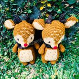  TUẦN LỘC MŨI ĐỎ - 30CM - Thú bông bằng len handmade, Thú len nhồi bông 