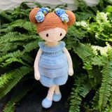  BÚP BÊ VÁY XANH (45CM) - Thú bông bằng len handmade, Thú len Amigurumi, Búp bê len handmade 