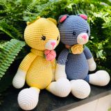  MÈO HOAHOA (34CM) - Thú bông bằng len handmade, Thú len Amigurumi, Búp bê len handmade 