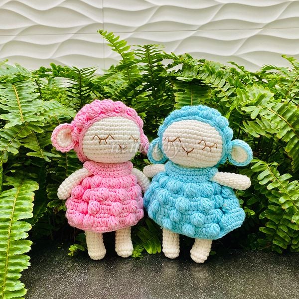  CỪU BABY (20CM) - Thú bông bằng len handmade, Thú len Amigurumi, Búp bê len handmade 