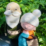  ÔNG LÃO, BÀ LÃO (35CM) - Thú bông bằng len handmade, Thú len Amigurumi, Búp bê len handmade 