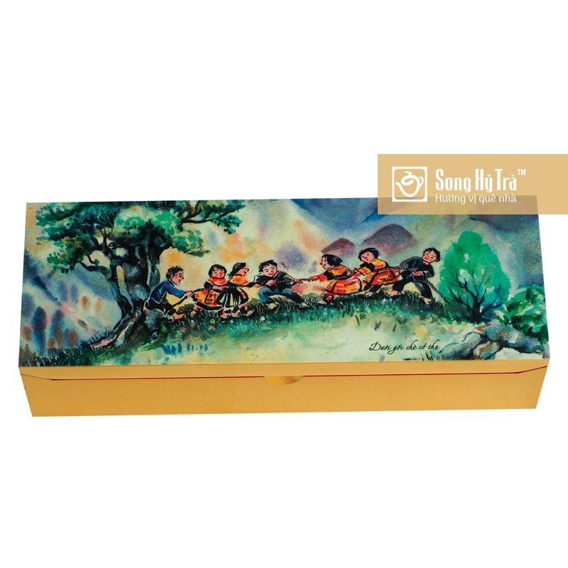 Hộp Sơn Mài Đôi - Kéo Co