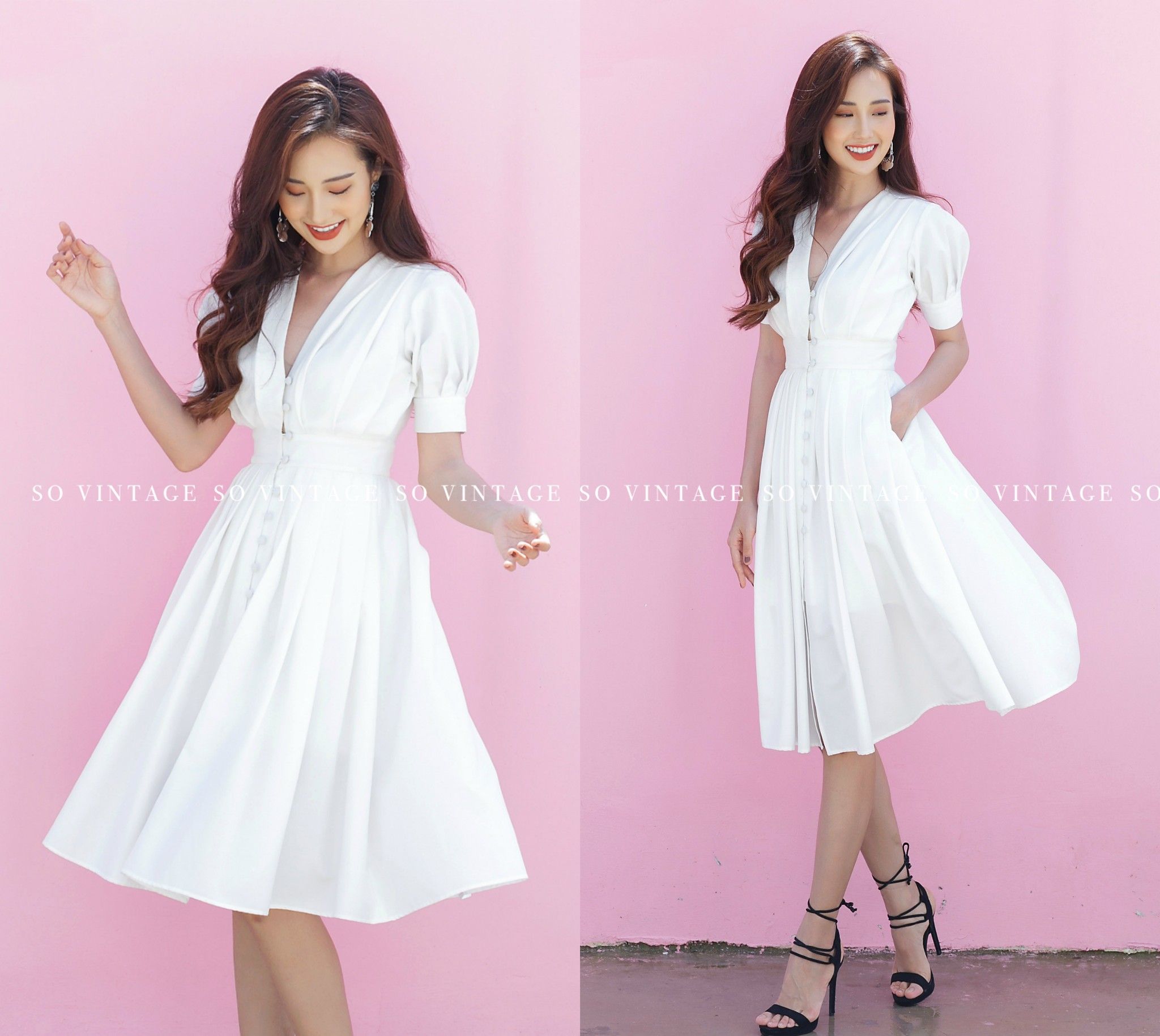  Elegant Dress - trắng 