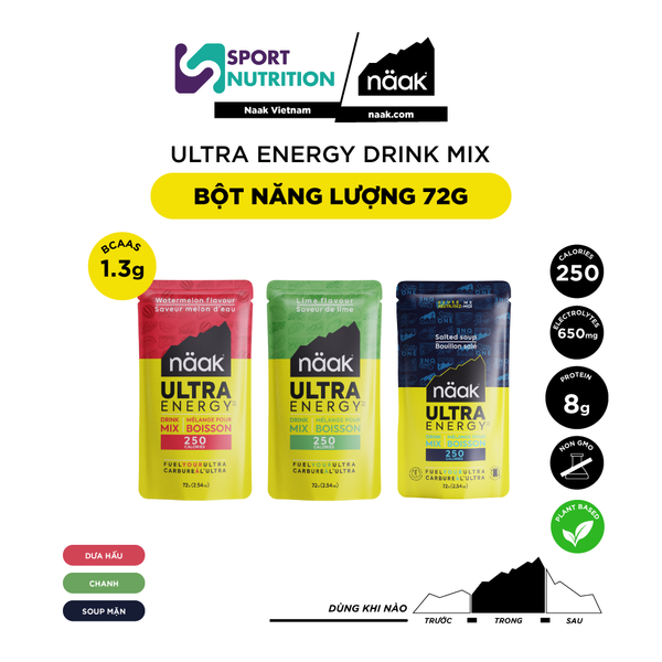  Bột năng lượng Drink Mix Naak Utral Energy 72g 