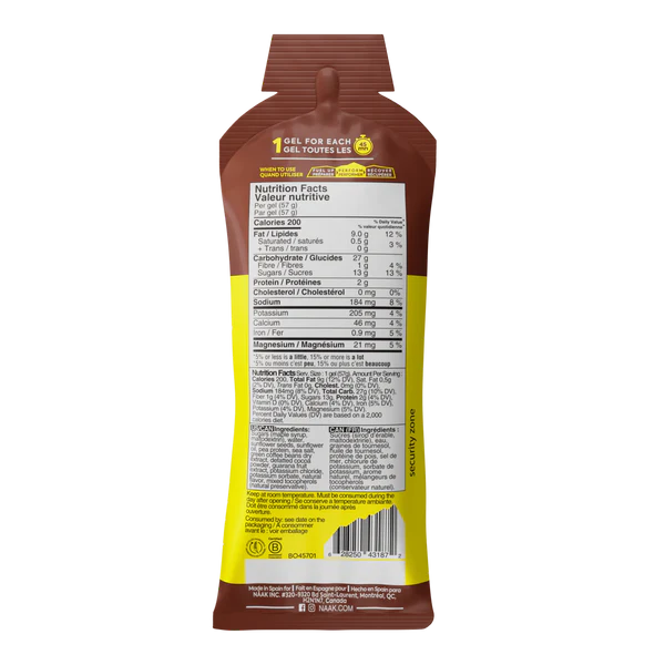  Gel năng lượng Naak Utral Energy Gel 57g - 200 Calo Vị Chocolate 