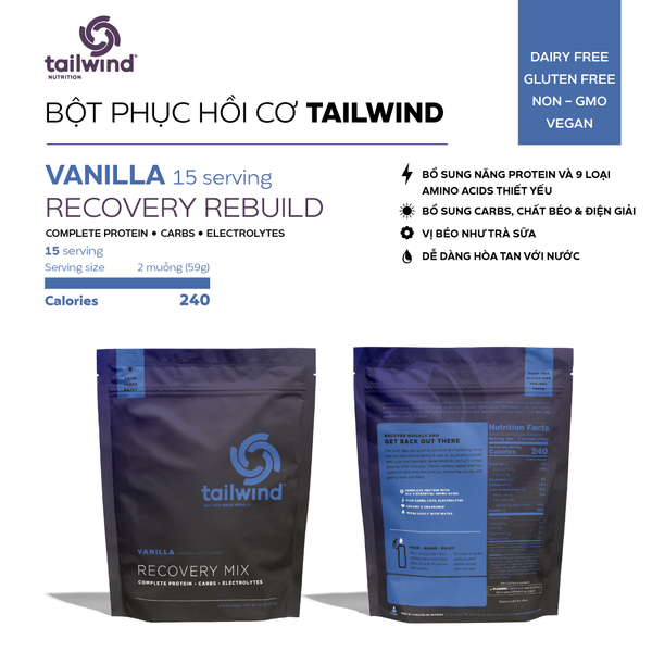  Bột hồi phục cơ Tailwind Recovery Rebuild gói lớn 20 serving 