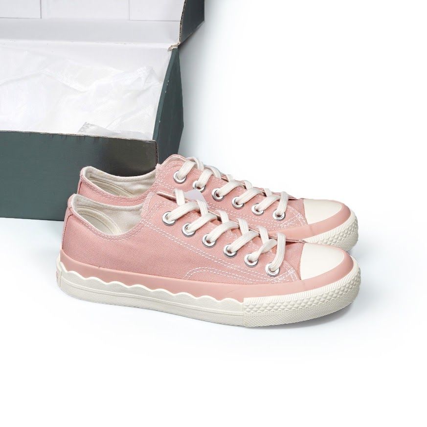 Giày Sneakers vải nữ cổ ngắn Even Star - Hồng