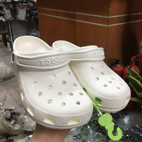 Giày sục Crocs nam nữ siêu nhẹ xuất dư - trắng