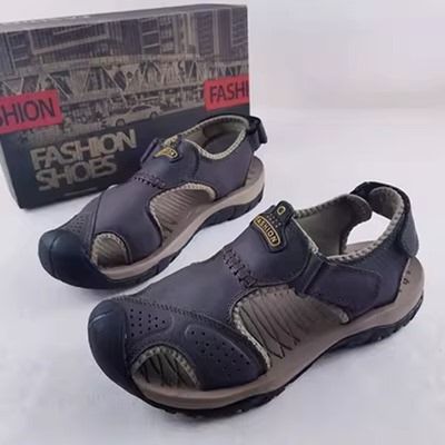 Sandal mũi rọ nam ngoại cỡ - Nâu đậm 3642838