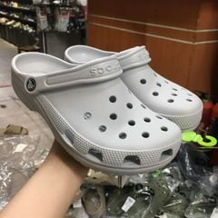 Giày sục Crocs nam nữ siêu nhẹ xuất dư - Ghi