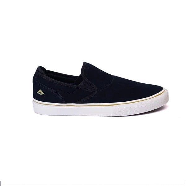 Giày lười đế bằng Emerica xuất dư - Đen đế trắng